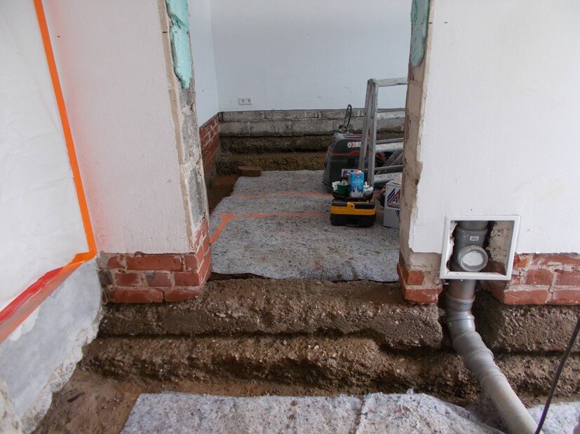 Freigelegtes Streienfundament