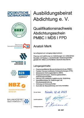 Zertifikat Anatoli Merk