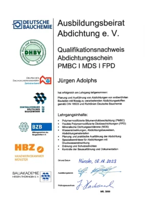 Zertifikat Jürgen Adolphs